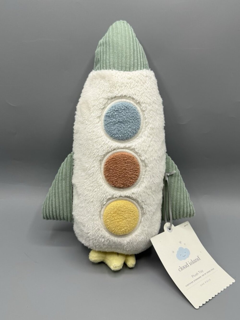 Cloud Island Rocket Plush Stuffed Animal Soft Neutral Colors NEW - Picture 1 of 6